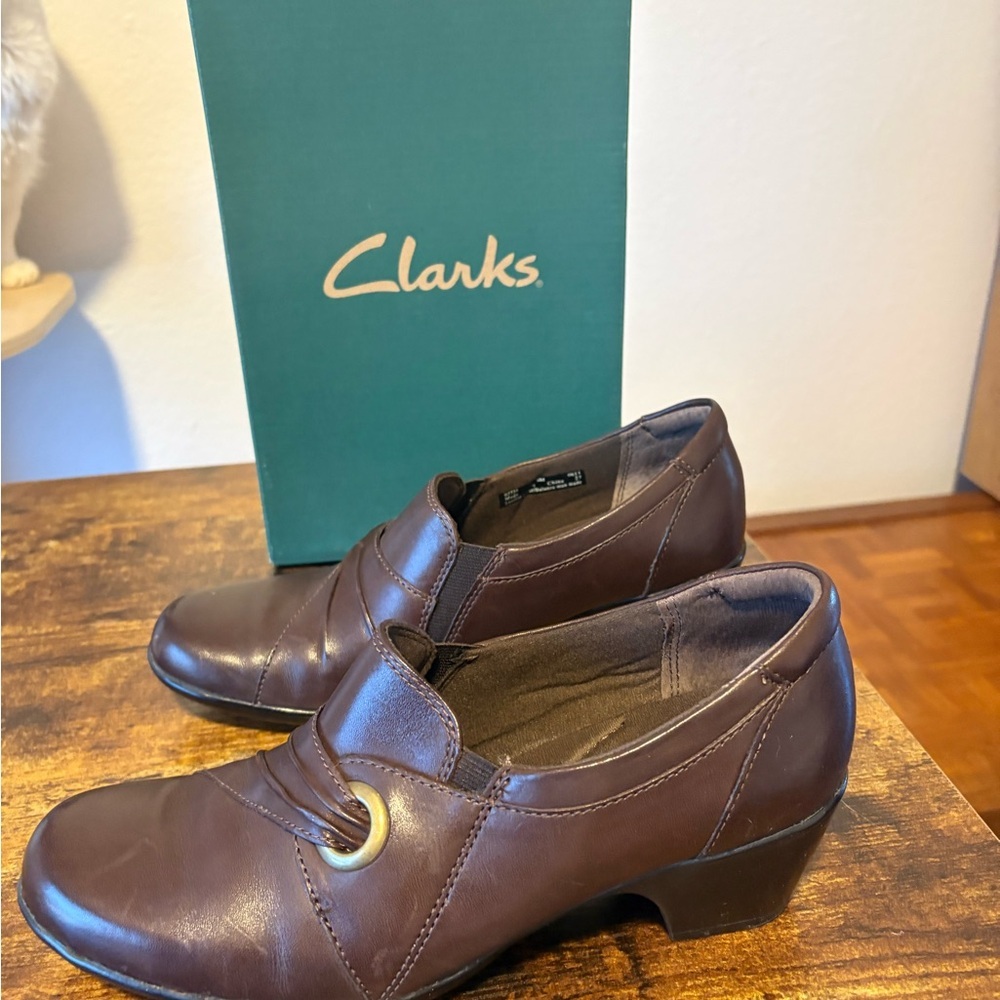 Clarks Black Leather Loafers